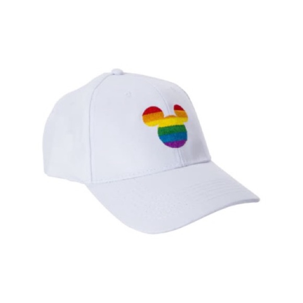 Disney Pride Collectiom Rainbow Mickey Minnie Mouse Graphic White Hat OSFM